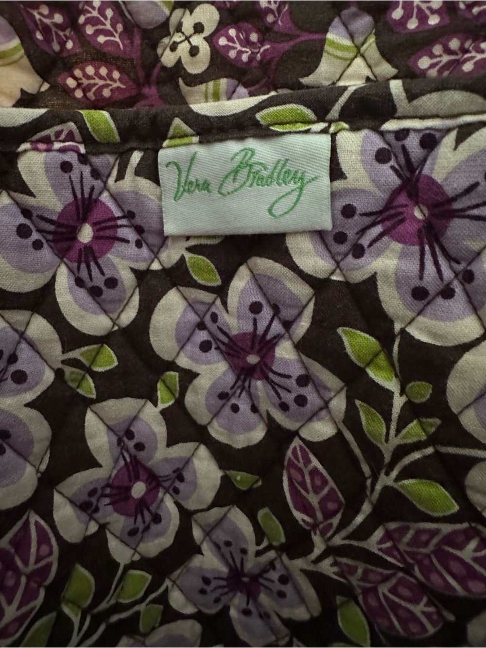 Vera Bradley Plum Petal Retired Large Quilted Tote w/ Matching Pouch - Picture 5 of 9